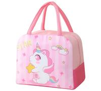 licorne Sac Isotherme Repas, Sac Isotherme Repas enfant, Petit Sac Lunch Box Étanches, Mini Sac à Lunch Isolé Pliable pour Femmes, Hommes, Enfants, École e Bureau (Rose)