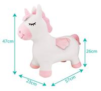 Licorne sauteuse gonflable avec housse en peluche blanc TU
