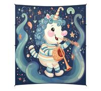Licorne Saxophone Mignon Tente de Plage Abri Solaire pour Camping,Installation Facile,Portable avec Sacs de Sable pour Pêche Pique-Nique Plein Air