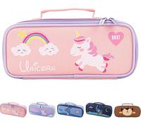 Licorne School Papeterie Boîte Fille,Trousse Licorne,Grande Capacité Trousse École,Beau Et Mignon,Adapté Aux Filles Comme Cadeaux D'école-Licorne Rose (Une Seule Trousse,Pas De Stylo)