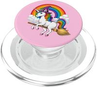 Licorne Sorcière Montant Balai Halloween Effrayant Drôle PopSockets PopGrip pour MagSafe