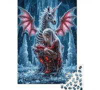 Licorne squelettiquePuzzle DIY 1000 Pièces en Carton Crystal de Grotte de Glace pour Seniors Amélioration De La Mémoire Loisirs Créatifs 52x38cm/1000pcs