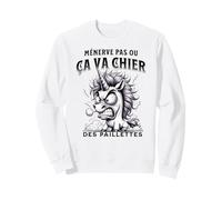 Licorne Super énervée Qui déchire ça va Chier des Paillettes Sweatshirt