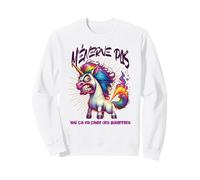 Licorne Super énervée Qui déchire ça va Chier des Paillettes Sweatshirt