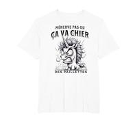 Licorne Super énervée Qui déchire ça va Chier des Paillettes T-Shirt, Homme Grandes Tailles, Blanc, 5X Tall