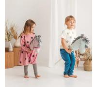 Licorne sur stick en lin jouet cheval de bois fait main vert