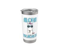 Licorne Sympa Vacances D'été Plage Hawaï Aloha Beaches Gobelet isotherme en acier inoxydable double paroi
