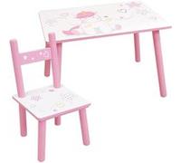 LICORNE - Table avec une chaise en bois pour enfants Rose G
