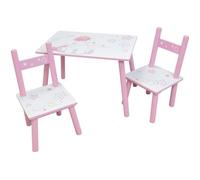LICORNE Table rectangulaire 41,5x61x42 cm + 2 chaises 49,5x31x31,5cm pour enfant