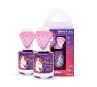 Licorne Vernis Enfant à Ongles à l’Eau - Vernis à l’Eau Non Toxique pour Enfants, Facile à Enlever à l’Eau Tiède - Maquillage Enfant, Cadeau Fille Anniversaire avec Bague - 2x9 ml