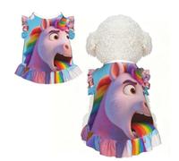 Licorne Vomit Rainbow M Vêtements pour petits chiens - Tenue d'été mignonne pour chiot, doux et respirant