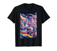 Licornes colorées et arcs-en-ciel dans un monde fantastique T-Shirt