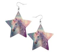 Licornes Enchantées Et Perle Boucle D'Oreille Tendance Pendantes En Cuir Légères Boucles D'Oreilles En Cuir Pour Fête Des Mères Femme Décorations