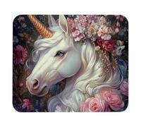 Licornes Fleur Belle (2) Tapis De Souris Base en Caoutchouc Tapis Souris Portable Mouse Pad pour Pc Bureau D'Études 25X30Cm
