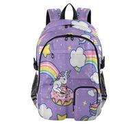 Licornes mangeant des beignets Sacs à dos d'école pour adolescentes Sacs à dos pour ordinateur portable