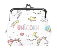 Licornes Mignonnes avec éléments Magiques Autocollants Porte-Monnaie Portefeuille Sac Pochette à Langer Cadeaux pour Femmes Enfants Filles Porte-clés