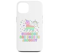 Licorns are Born in January Funny Unicorns Mom Dad Kids Coque pour iPhone 13