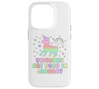 Licorns are Born in January Funny Unicorns Mom Dad Kids Coque pour iPhone 14 Pro