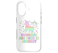 Licorns are Born in January Funny Unicorns Mom Dad Kids Coque pour iPhone 17