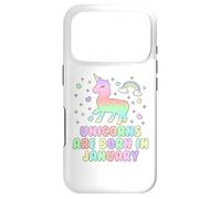 Licorns are Born in January Funny Unicorns Mom Dad Kids Coque pour iPhone 17 Pro
