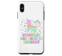 Licorns are Born in January Funny Unicorns Mom Dad Kids Coque pour iPhone XS Max