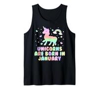 Licorns are Born in January Funny Unicorns Mom Dad Kids Débardeur