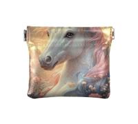 Licorns Rétro Vintage Mode Femme Petit sac à main en cuir Portable Mini Trousse à cosmétiques pour homme femme Voyage guarda monedas para carro