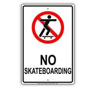 Licpact Plaque en métal « No Skateboarding Property Building Restriction Safety Policy » - 30,5 x 20,3 cm