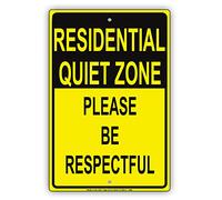 Licpact Plaque en métal « Residential Quiet Zone Please Be Respectful Courtesy Notice » 30,5 x 20,3 cm