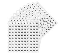 LICQIC 10 Feuilles 1-100 Chiffre Autocollant Numero Etiquettes, 1000 Pièces 10mm