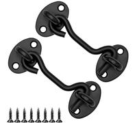 LICQIC 2 Pcs 3in Loquet Porte Exterieur, Crochet Fermeture Porte, Crochet Cabine en Acier Inoxydable, Verrou de Porte Interieure Avec Vis de Montage