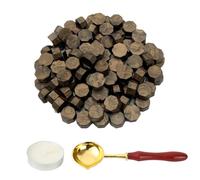 LICQIC Lot de 100 Perles de Cire à Cacheter Octogonales avec 1 Bougies Chauffe-plat et 1 Cuillère à Fondre, vernis à Cacheter pour Sceau de Cire