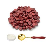 LICQIC Lot de 100 Perles de Cire à Cacheter Octogonales avec 1 Bougies Chauffe-plat et 1 Cuillère à Fondre, vernis à Cacheter pour Sceau de Cire