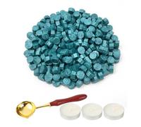 LICQIC Lot de 300 Perles de Cire à Cacheter Octogonales avec 3 Bougies Chauffe-plat et 1 Cuillère à Fondre, vernis à Cacheter pour Sceau de Cire