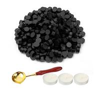 LICQIC Lot de 300 Perles de Cire à Cacheter Octogonales avec 3 Bougies Chauffe-plat et 1 Cuillère à Fondre, vernis à Cacheter pour Sceau de Cire
