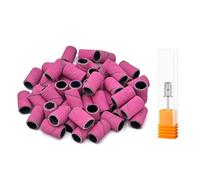 LICQIC Lot de 50 bandes abrasives pour perceuse à ongles 240 # - Limes à ongles pour perceuse à ongles électrique - Pour polir les faux ongles en gel acrylique - Rose