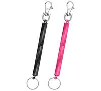 LICQIC Porte-Clés à Ressorts à Spirale, Extensible Porte-clés en Plastique Cordons de Pêche Rétractable Sangle en Spirale d'attache pour Clés Torch Pinces École