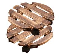 Licsaliwe 2pcs Plant Caddy avec Roues 12 Pouces, Support en Bois avec Rouleaux pour Pot à Fleurs, extérieur