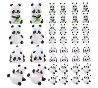 Licsaliwe Adorables Figurines de Panda en résine, 40 pièces, Mini décor de Panda pour Projet Scientifique, décoration gâteau, bonsaï, Paysage Artisanal