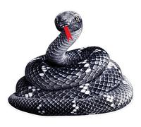 Licsaliwe Animal en Peluche Serpent géant de 79 Pouces, Jouet Serpent en Peluche Doux et réaliste pour décoration de fête d'halloween et Farce du Poisson d'avril (Noir)
