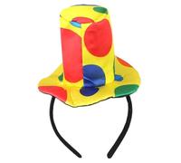 Licsaliwe Bandeau de chapeau de bouffon avec un design clown coloré, bandeau fête amusant pour les filles, accessoires pour cheveux costume performance sur scène