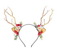 Licsaliwe Bandeau en bois de cerf floral avec baies, accessoire de cheveux pour fête d'Halloween Noël, accessoire photo cosplay pour enfants, adultes et femmes
