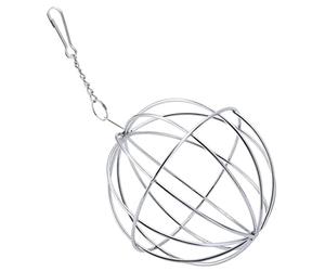 Licsaliwe Boule d'alimentation pour Lapin, Distributeur de Foin Suspendu en Acier Inoxydable de 8 cm pour Lapin et Cochon d'Inde