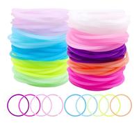 Licsaliwe Bracelets en gelée colorés qui brillent dans le, 120 pièces, cadeaux de fête extensibles en Silicone néon pour le thème des années 80