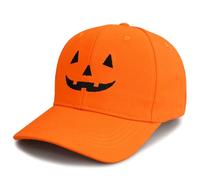 Licsaliwe Chapeau d'Halloween amusant et unique imprimé citrouille souriante casquette de baseball réglable unisexe brodée pour femmes et hommes