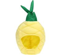 Licsaliwe Chapeau en peluche d'ananas 14x10, chapeau de costume de fruits réaliste avec sangle pour carnaval et cosplay