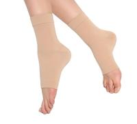 Licsaliwe Chaussettes de compression de cheville pour femmes, chaussettes sport Chinlon couleur peau pour soulager la douleur la fasciite plantaire et soutenir l'athlétisme
