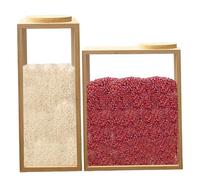 Licsaliwe Conteneurs de stockage d'aliments en bambou, 2pcs Dispensateur de céréales fuites avec couvercle, boîte à couvercle claire pour le sucre, noix, café, thé