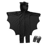 Licsaliwe Costume de chauve-souris pour enfants de 7 à 8 ans, combinaison en une seule pièce avec capot et gants attachés pour les filles garçons
