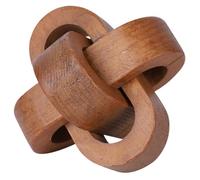 Licsaliwe Décor à maillons de chaîne en Bois, nœud Moderne Boho à 3 maillons de 3, 7 Pouces pour Table Basse, étagère, Ferme, Couleur Noyer